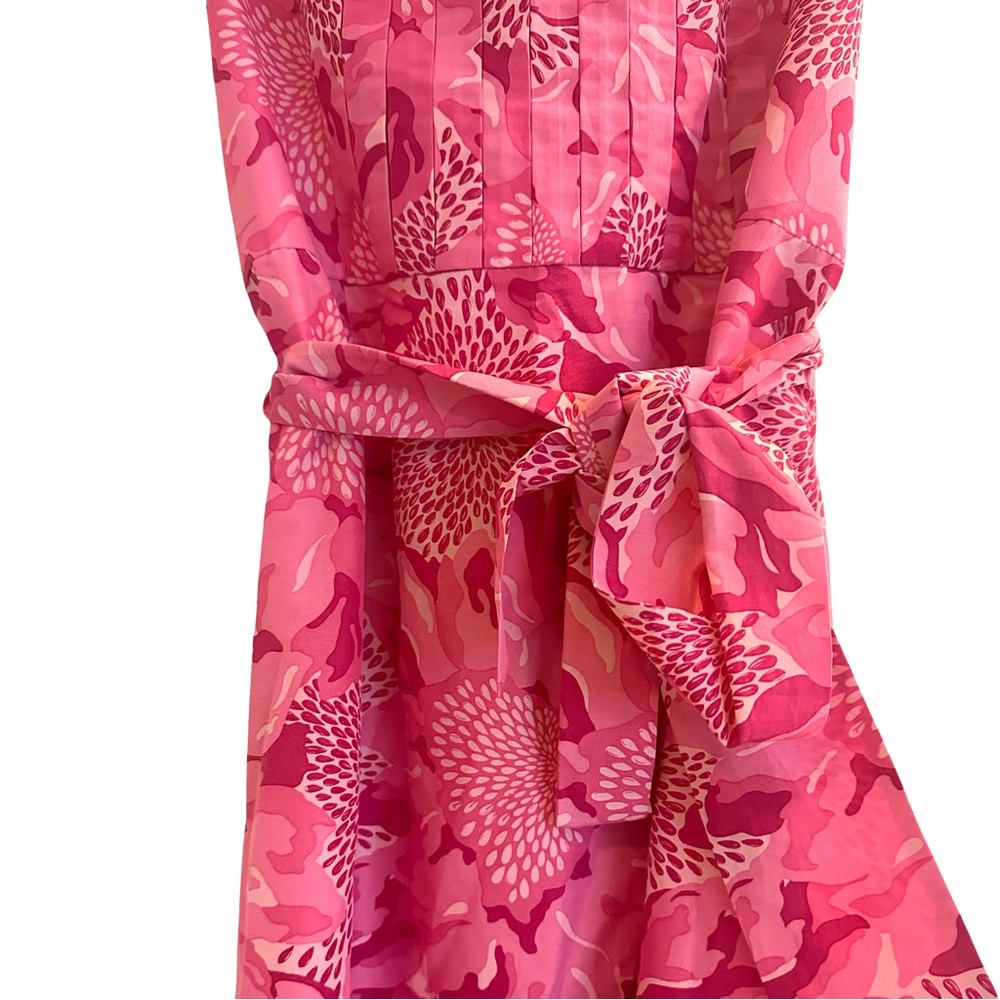 Lilly Pulitzer Pink Floral Strapless Belted Sundress - Picture 3 of 7